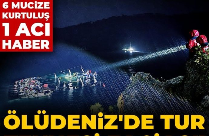 Demirli tur teknesi halat atıp kayalara çarptı: Aşçı hayatını kaybetti