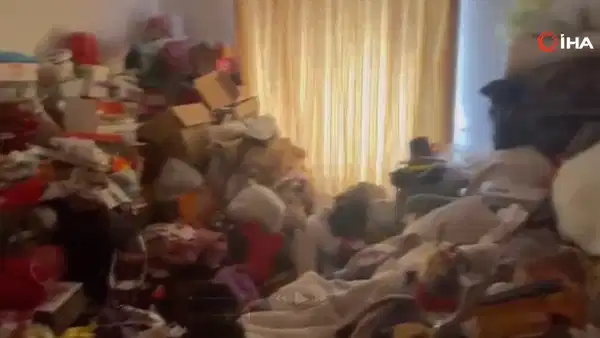 Dört daireyi birden çöp ev yaptılar: Beş saatte üç kamyon çöp boşaltıldı